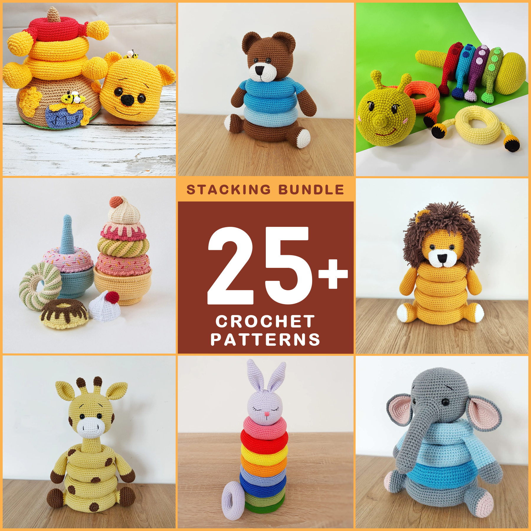 Stacking bundle : 25+ Amigurumi crochet patterns - Craftyo